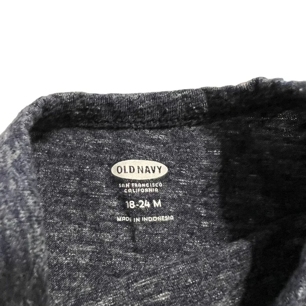 Old Navy 18-24m Navy Blue Heather Pocket Tee Shirt